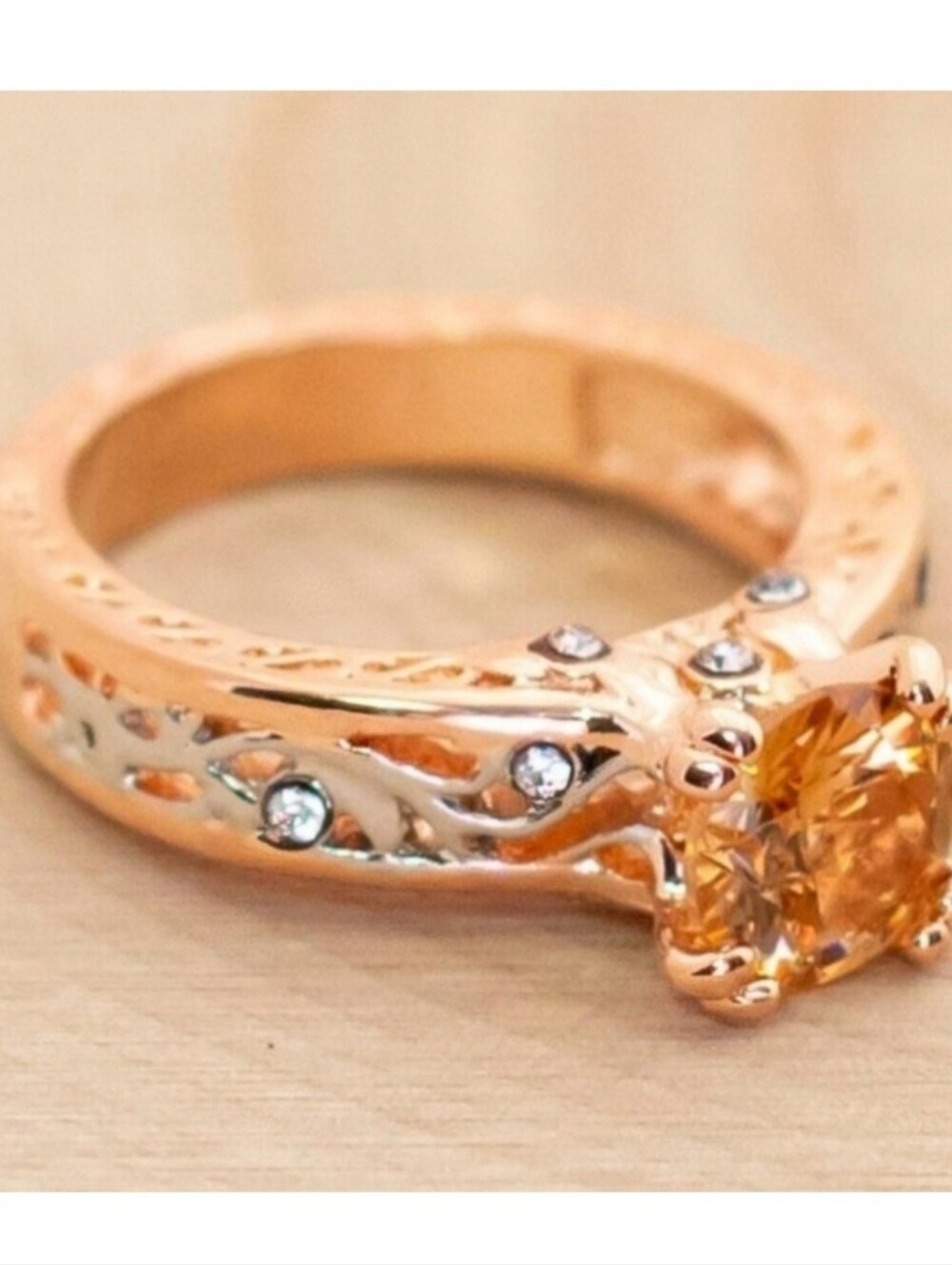 925 Sterling Silver Citrine Ring Size 7.5 NWT